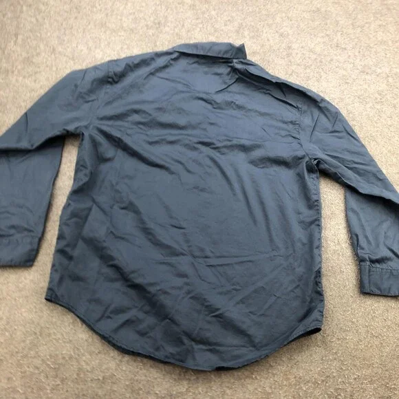 Vintage Gap Shirt Womens Large Blue Solid Cotton Long Sleeve Button Up Woven - Picture 7 of 10
